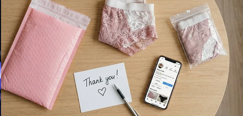 Packaging used panties for sale with vacuum sealer and cute stationery